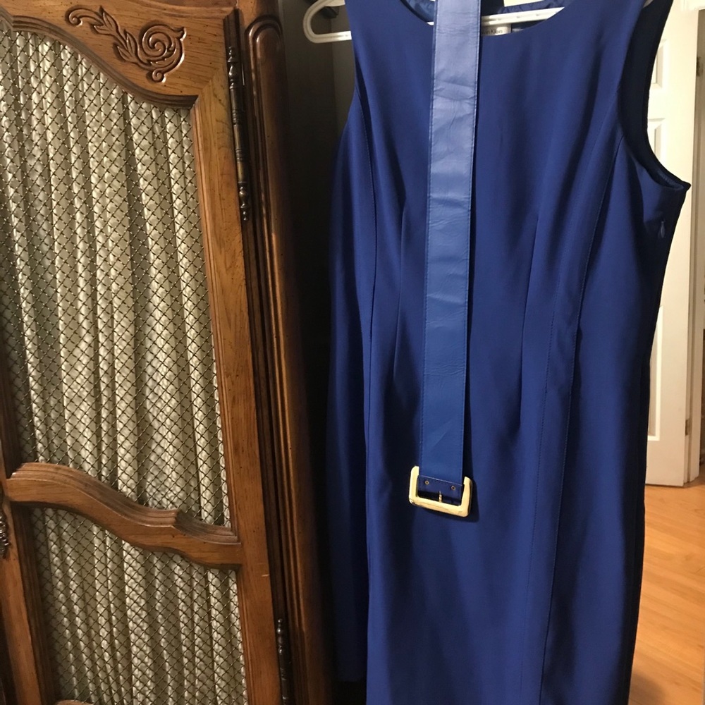 Calvin Klein, blue dress.